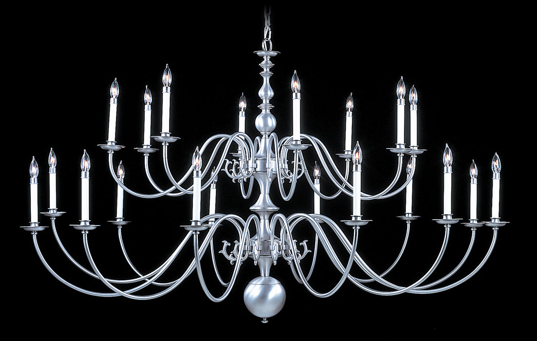 Framburg 9145 SP 20 Light Foyer Chandelier, Satin Pewter