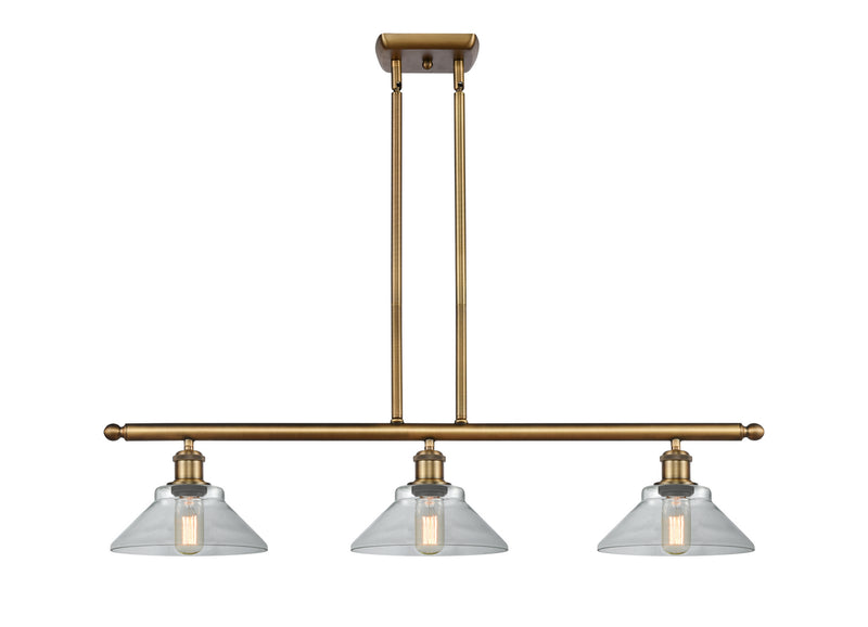 Innovations 516-3I-BB-G132 Three Light Island Pendant, Brushed Brass