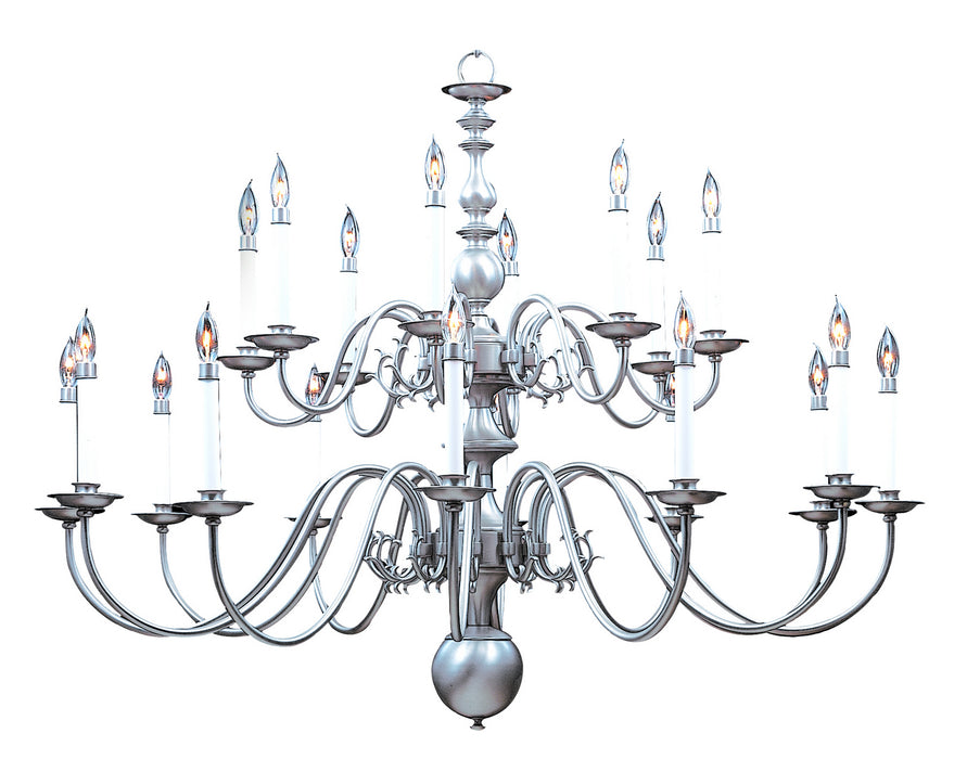 Framburg 9138 SP 20 Light Foyer Chandelier, Satin Pewter