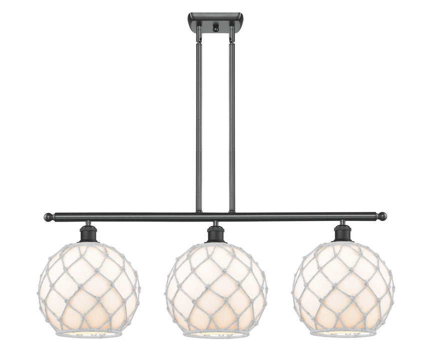 Innovations 516-3I-BK-G121-10RW Three Light Island Pendant, Matte Black