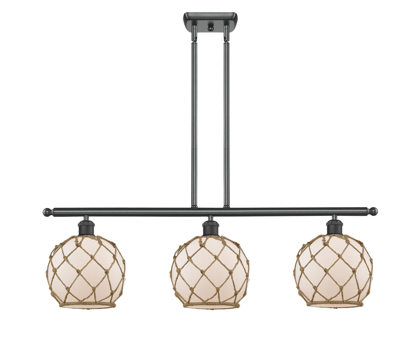 Innovations 516-3I-BK-G121-8RB Three Light Island Pendant, Matte Black