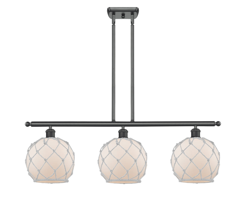 Innovations 516-3I-BK-G121-8RW Three Light Island Pendant, Matte Black