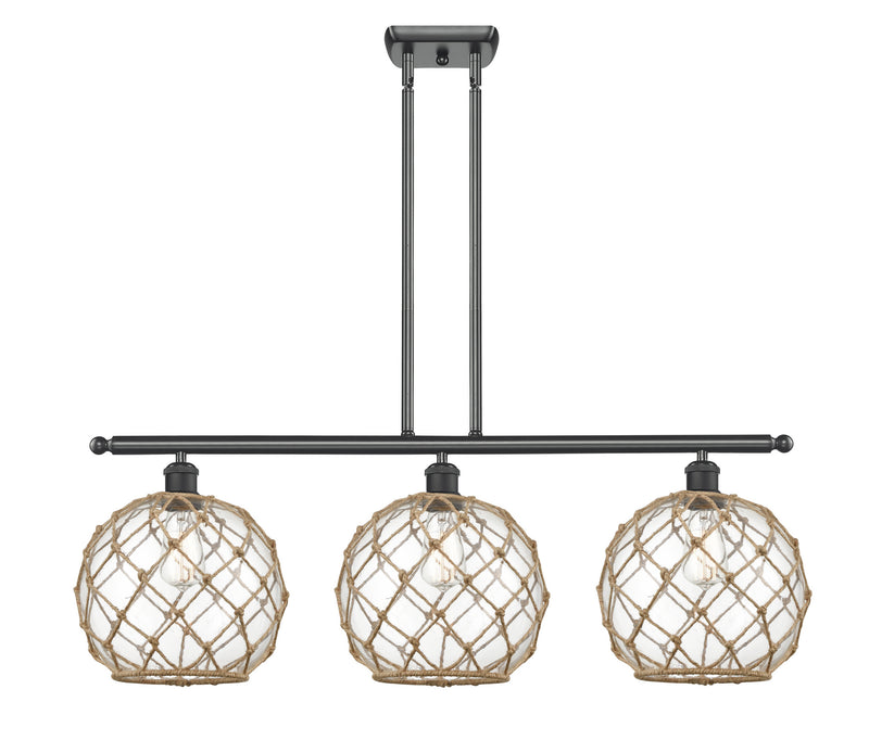 Innovations 516-3I-BK-G122-10RB Three Light Island Pendant, Matte Black