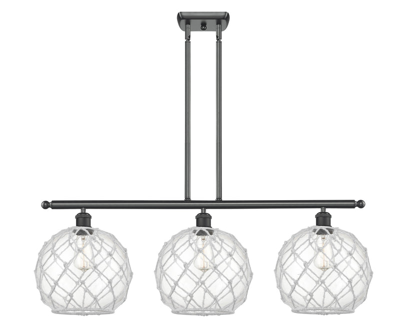 Innovations 516-3I-BK-G122-10RW Three Light Island Pendant, Matte Black
