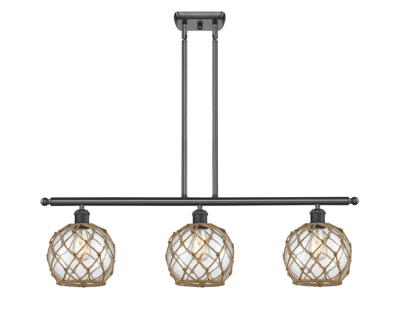 Innovations 516-3I-BK-G122-8RB Three Light Island Pendant, Matte Black