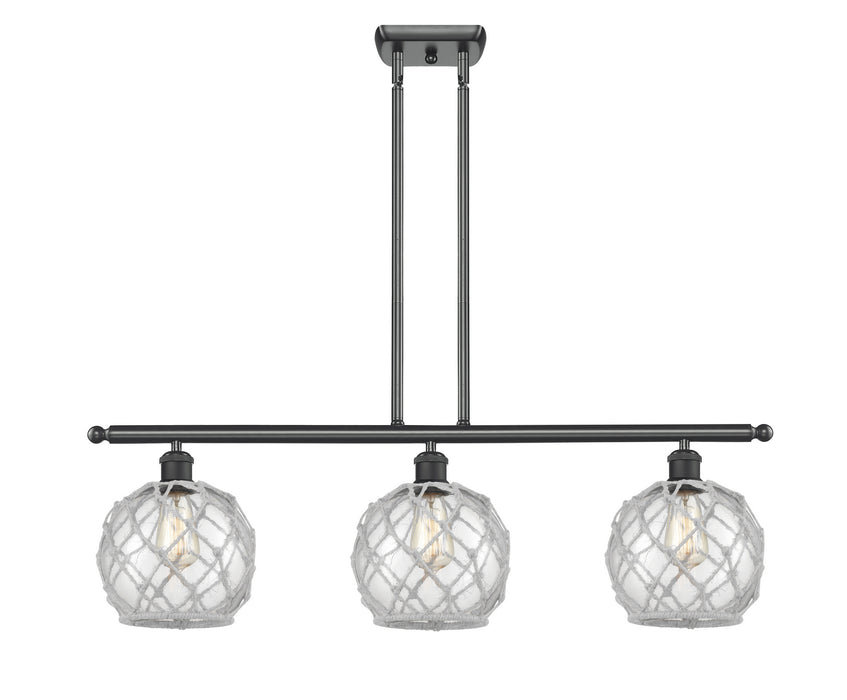 Innovations 516-3I-BK-G122-8RW Three Light Island Pendant, Matte Black
