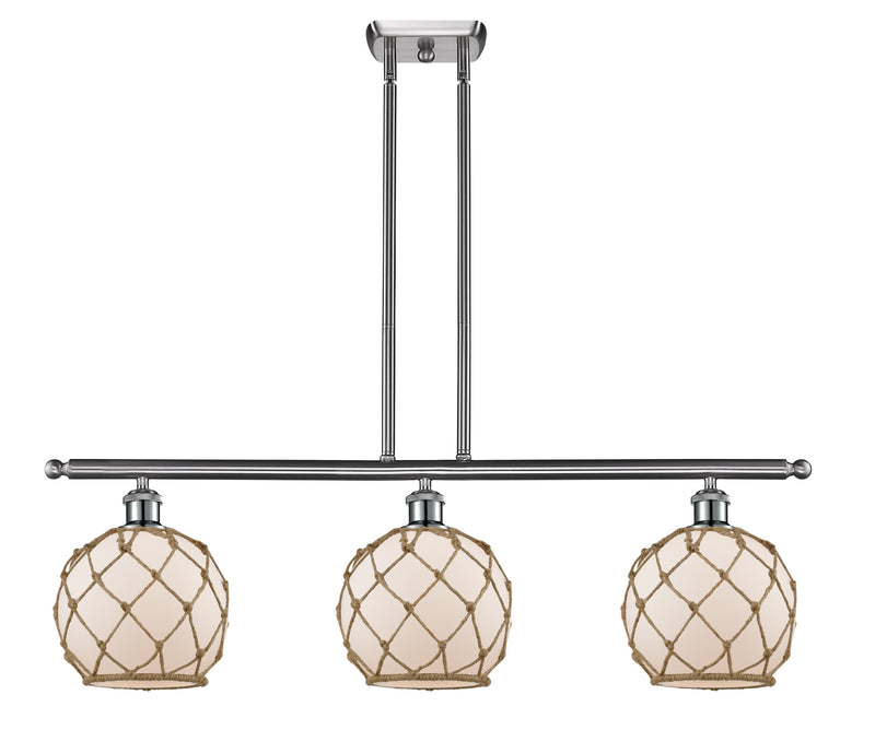 Innovations 516-3I-SN-G121-8RB Three Light Island Pendant, Brushed Satin Nickel