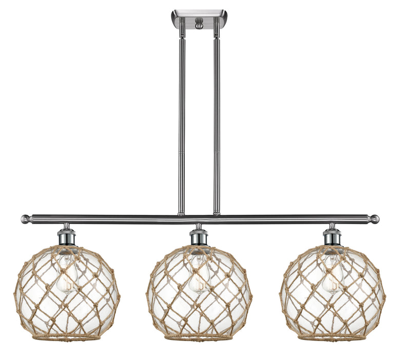 Innovations 516-3I-SN-G122-10RB Three Light Island Pendant, Brushed Satin Nickel