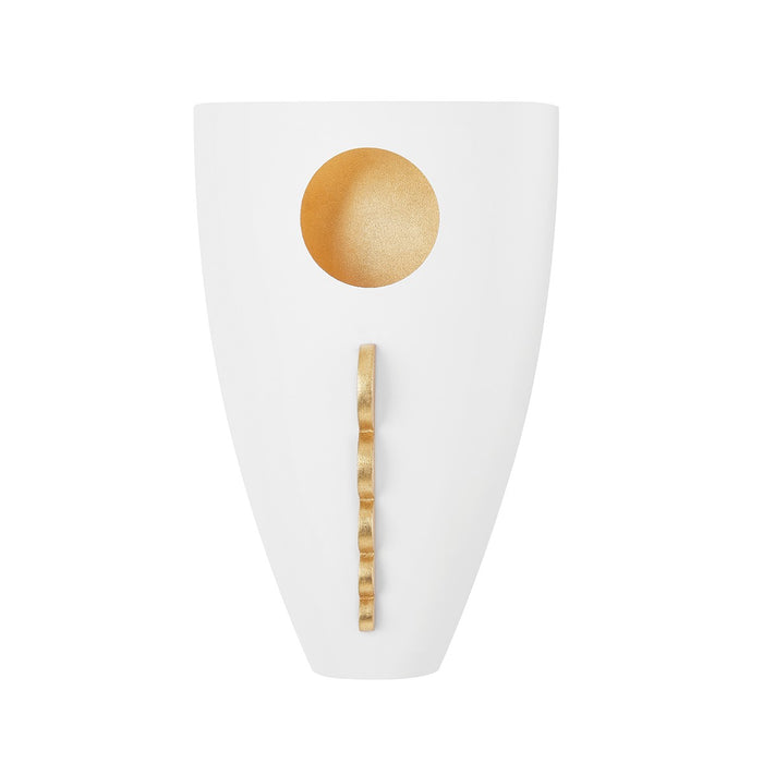 Mitzi H378101-GL/WH One Light Wall Sconce, Gold Leaf/White