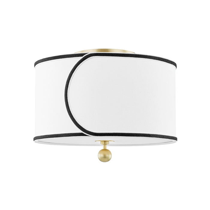 Mitzi H381602-AGB Two Light Semi Flush Mount, Aged Brass