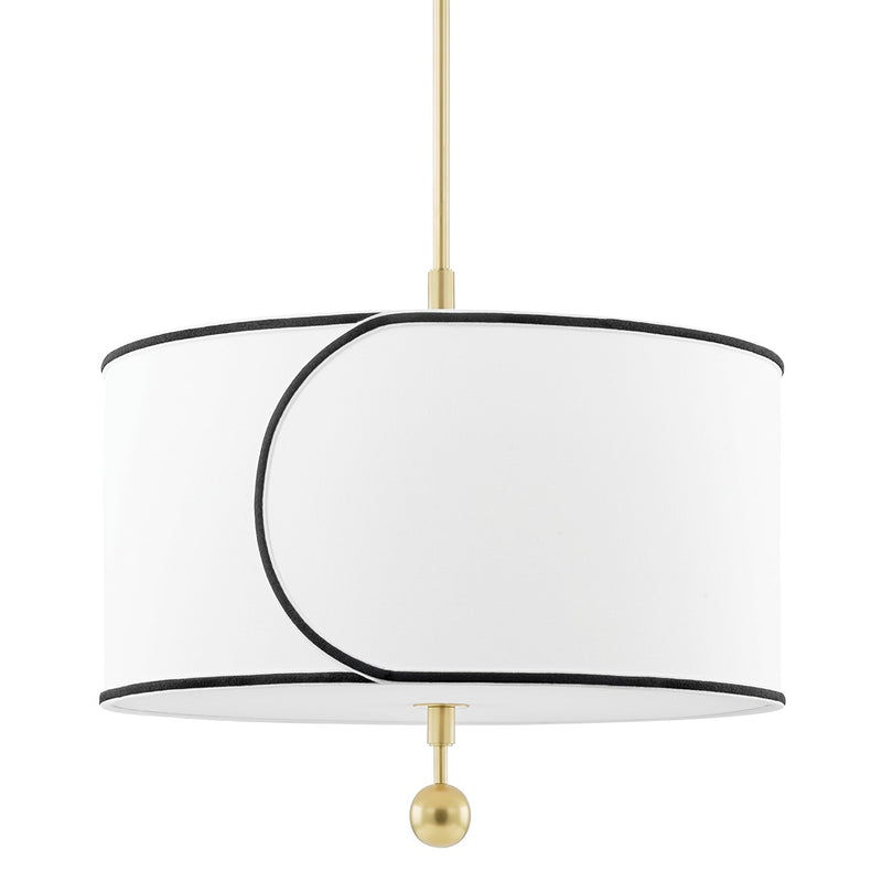 Mitzi H381701L-AGB Three Light Chandelier, Aged Brass
