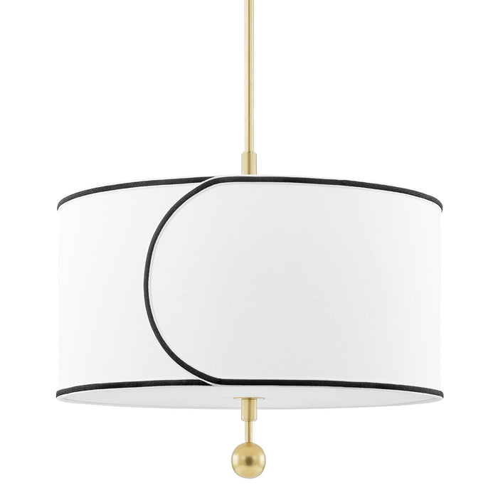 Mitzi H381701L-AGB Three Light Chandelier, Aged Brass