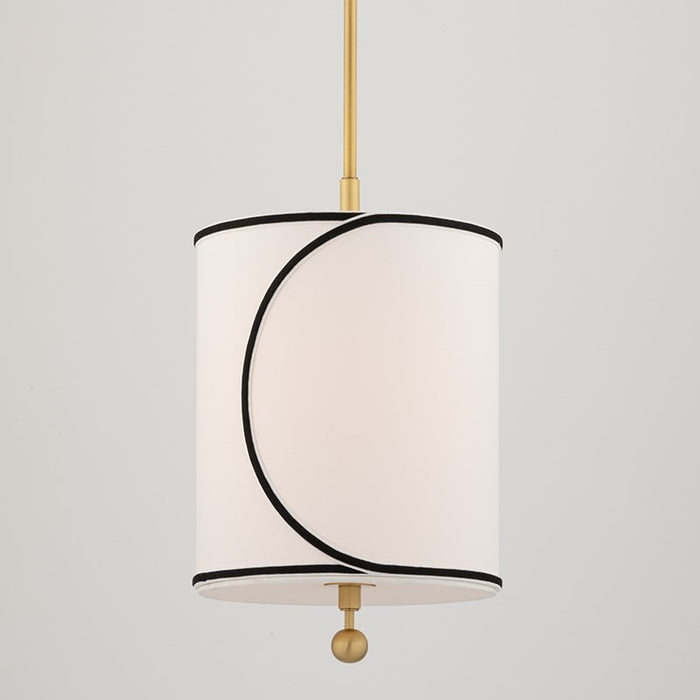 Mitzi H381701S-AGB One Light Pendant, Aged Brass