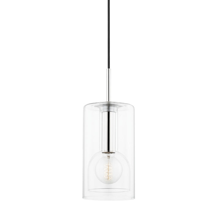 Mitzi H415701A-PN One Light Pendant, Polished Nickel