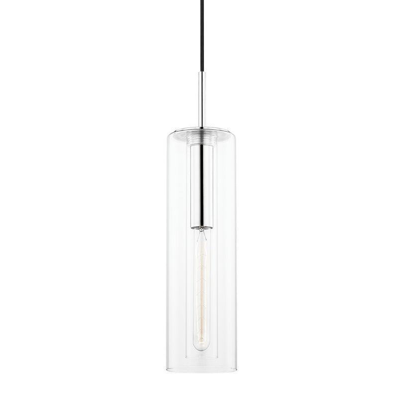 Mitzi H415701B-PN One Light Pendant, Polished Nickel