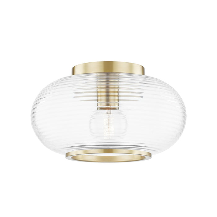Mitzi H418501-AGB One Light Flush Mount, Aged Brass