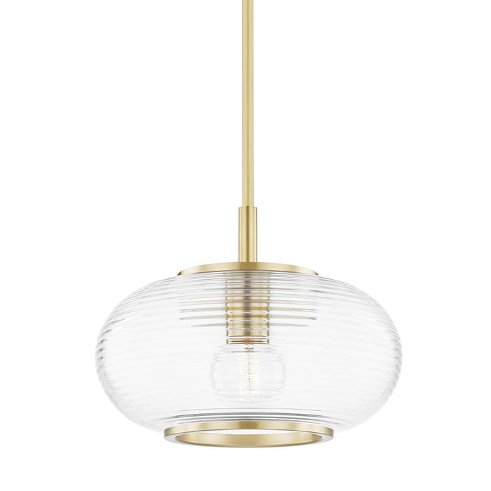 Mitzi H418701-AGB One Light Pendant, Aged Brass