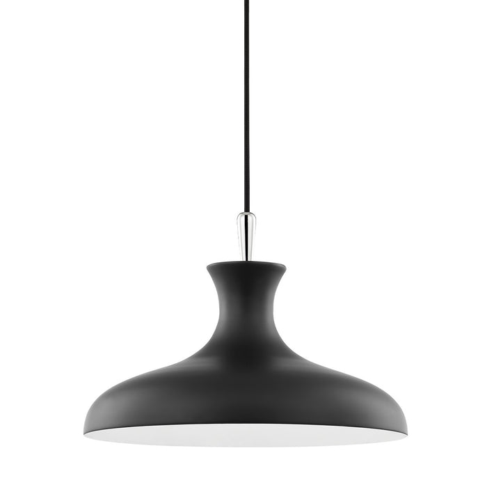 Mitzi H421701S-PN/BK One Light Pendant, Polished Nickel/Black