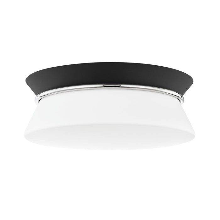Mitzi H425502-PN/BK Two Light Flush Mount, Polished Nickel/Black