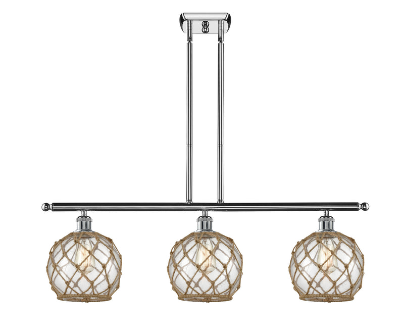 Innovations 516-3I-PC-G122-8RB Three Light Island Pendant, Polished Chrome