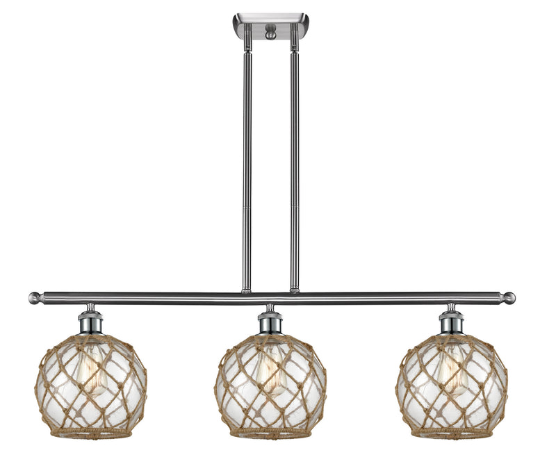 Innovations 516-3I-SN-G122-8RB Three Light Island Pendant, Brushed Satin Nickel