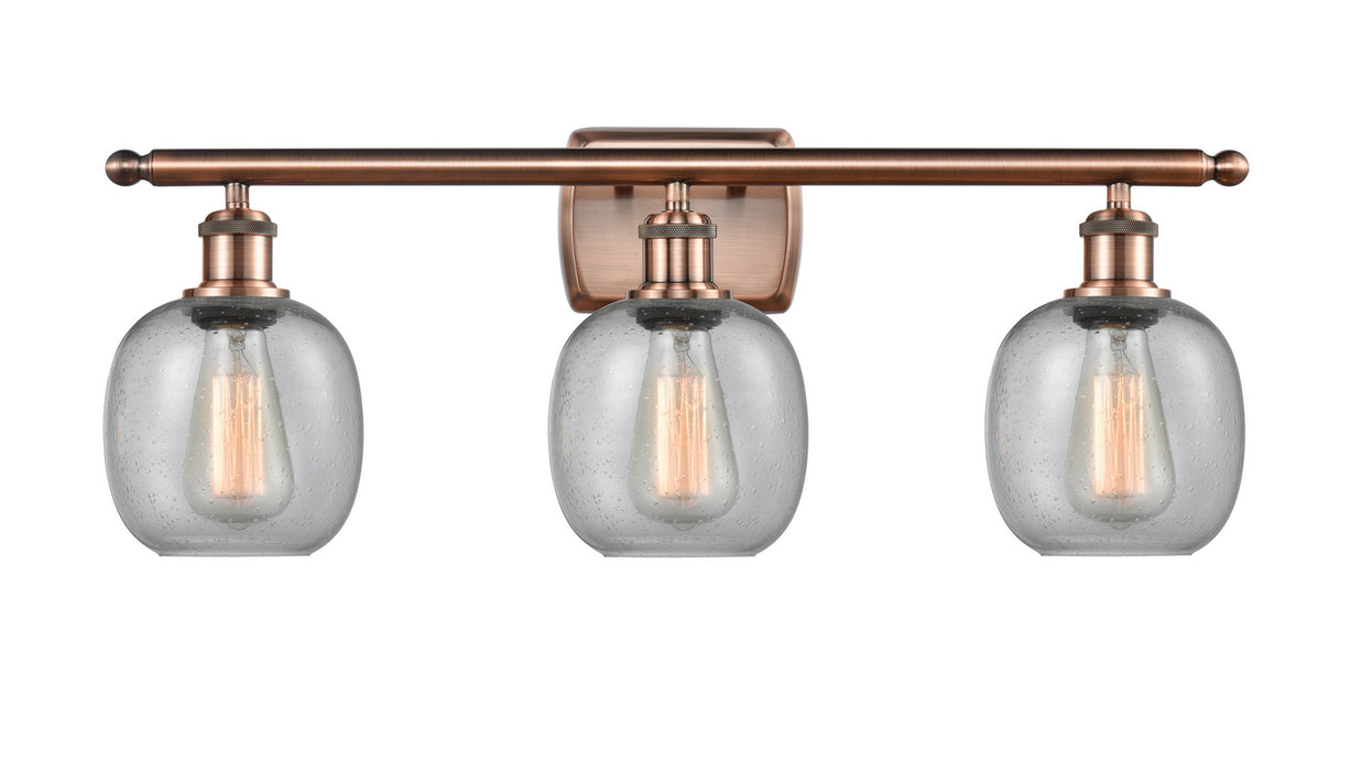 Innovations 516-3W-AC-G104 Three Light Bath Vanity, Antique Copper