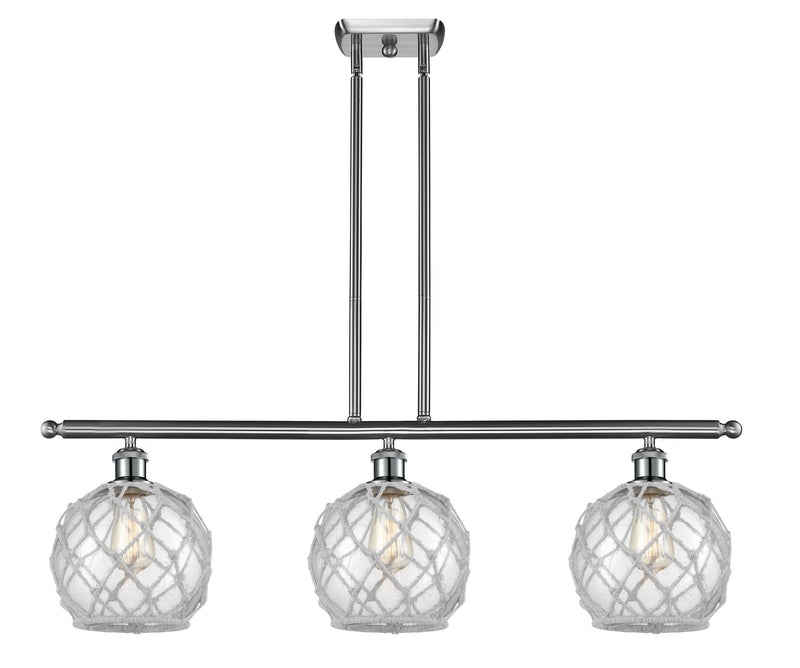Innovations 516-3I-SN-G122-8RW Three Light Island Pendant, Brushed Satin Nickel