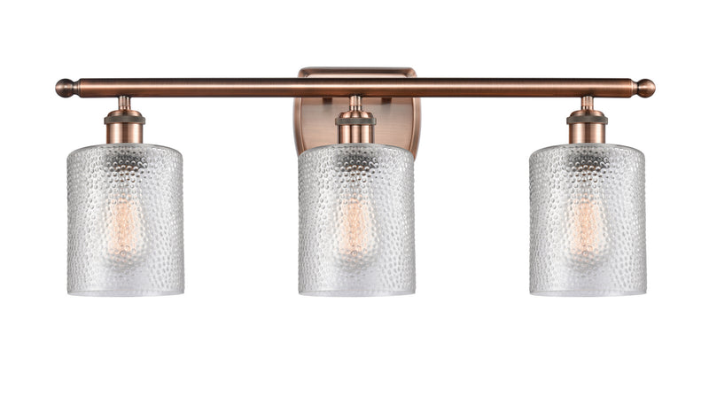 Innovations 516-3W-AC-G112 Three Light Bath Vanity, Antique Copper