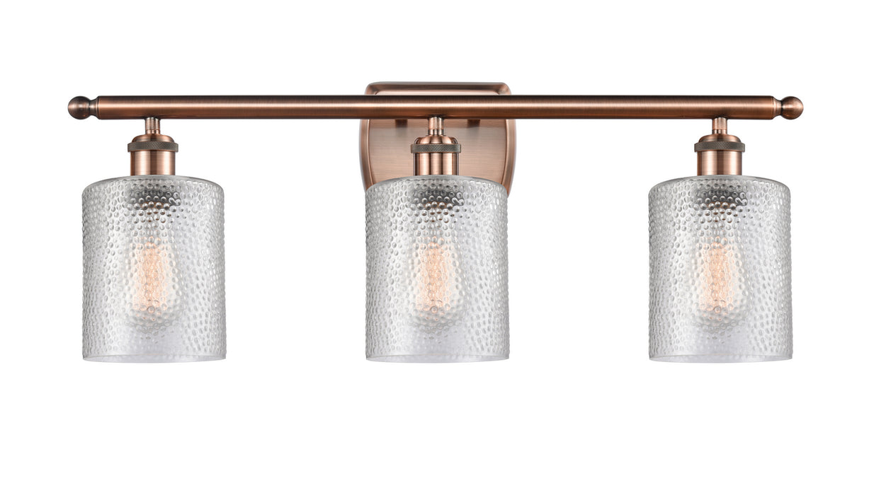 Innovations 516-3W-AC-G112 Three Light Bath Vanity, Antique Copper