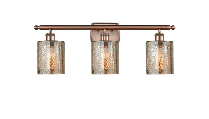 Innovations 516-3W-AC-G116 Three Light Bath Vanity, Antique Copper