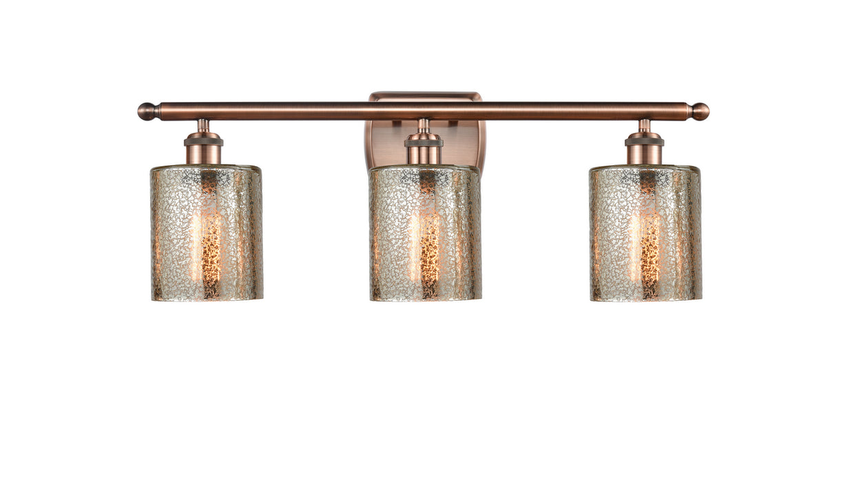 Innovations 516-3W-AC-G116 Three Light Bath Vanity, Antique Copper