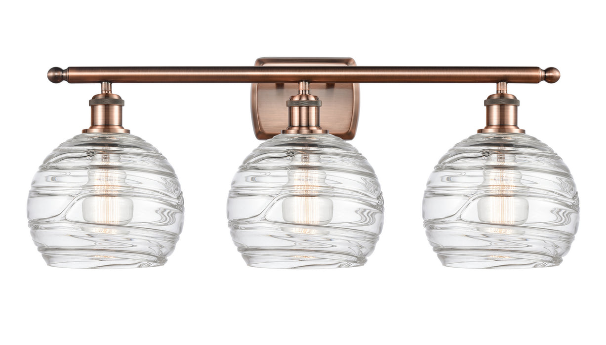 Innovations 516-3W-AC-G1213-8 Three Light Bath Vanity, Antique Copper