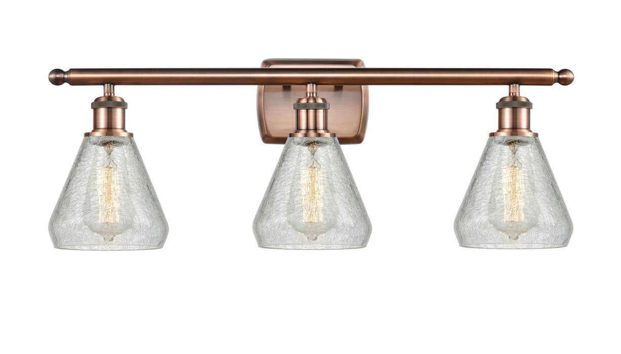 Innovations 516-3W-AC-G275 Three Light Bath Vanity, Antique Copper