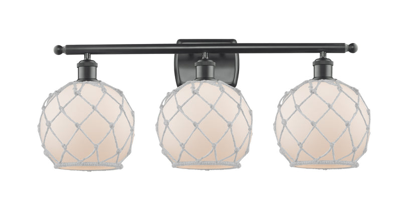 Innovations 516-3W-BK-G121-8RW Three Light Bath Vanity, Matte Black