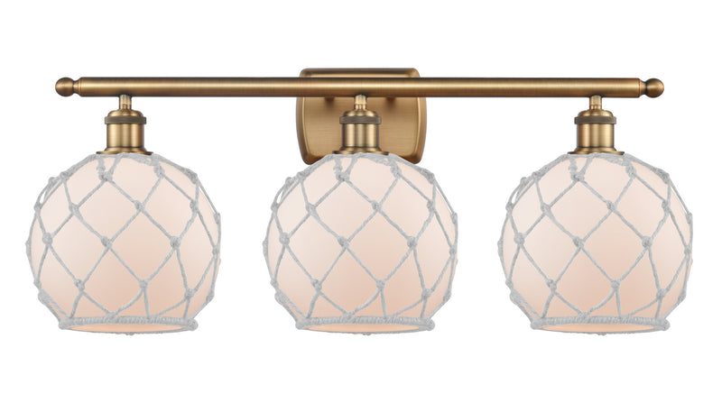 Innovations 516-3W-BB-G121-8RW Three Light Bath Vanity, Brushed Brass