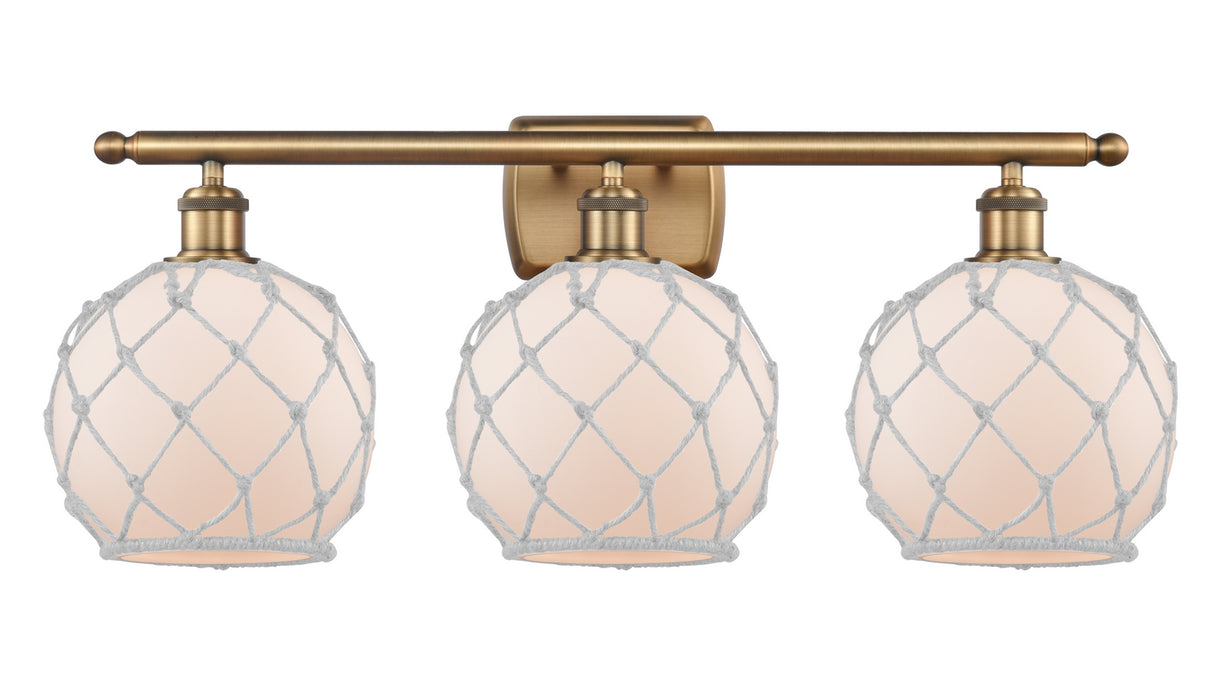 Innovations 516-3W-BB-G121-8RW Three Light Bath Vanity, Brushed Brass
