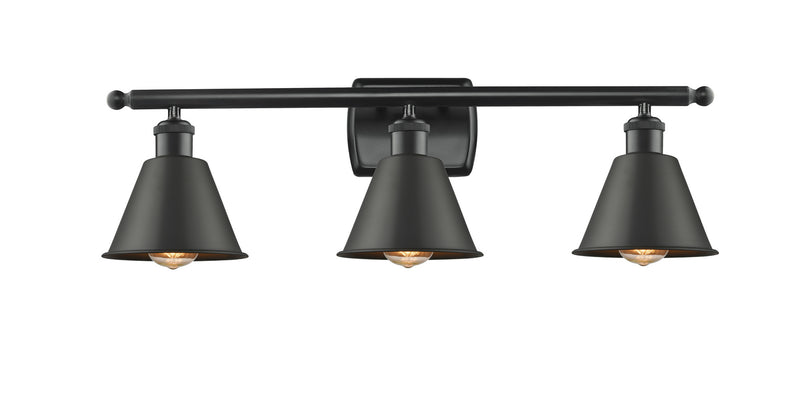Innovations 516-3W-BK-M8 Three Light Bath Vanity, Matte Black