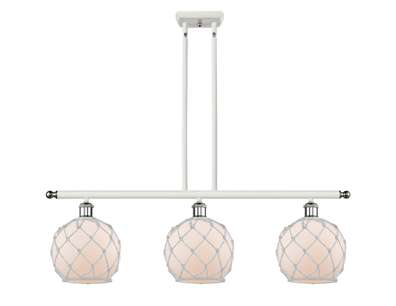 Innovations 516-3I-WPC-G121-8RW Three Light Island Pendant, White Polished Chrome