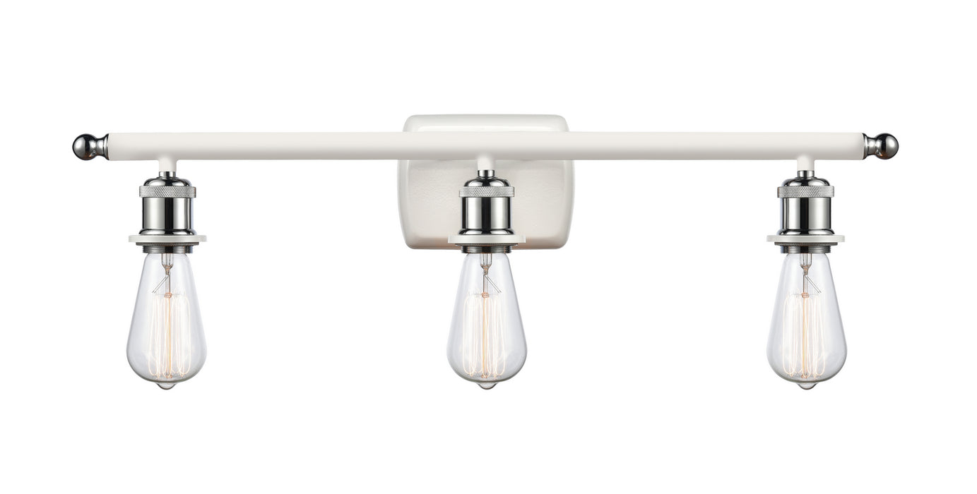 Innovations 516-3W-WPC Three Light Bath Vanity, White Polished Chrome