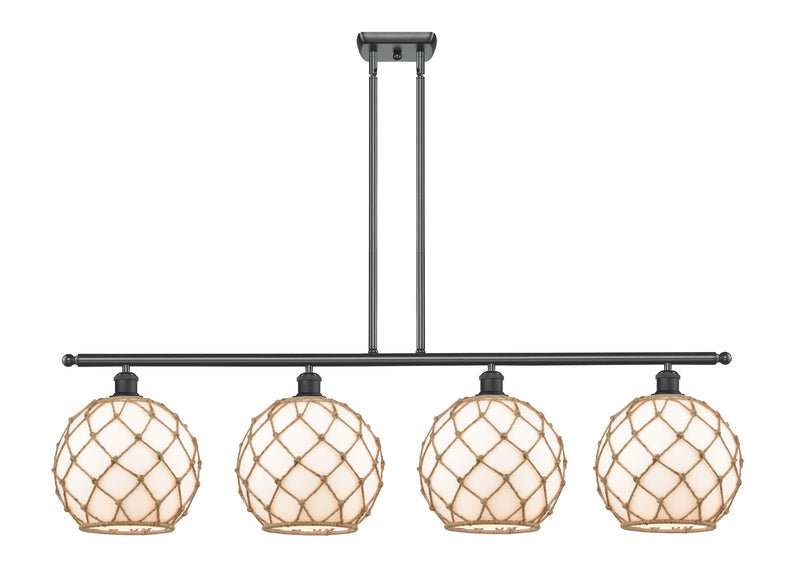 Innovations 516-4I-BK-G121-10RB Four Light Island Pendant, Matte Black