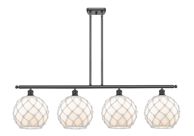 Innovations 516-4I-BK-G121-10RW Four Light Island Pendant, Matte Black