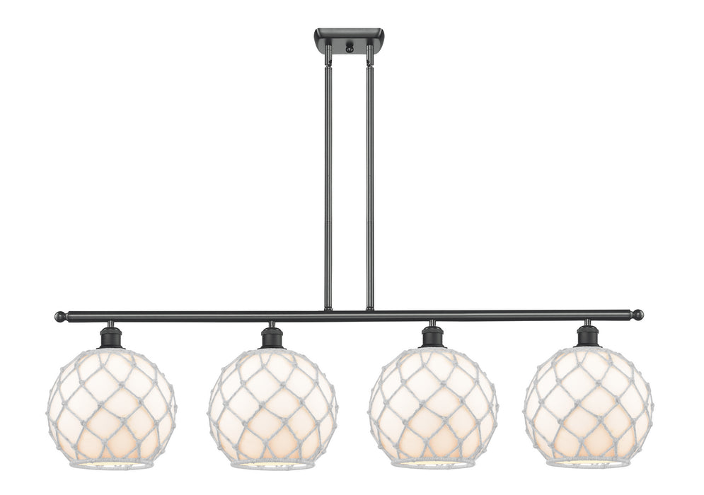 Innovations 516-4I-BK-G121-10RW Four Light Island Pendant, Matte Black