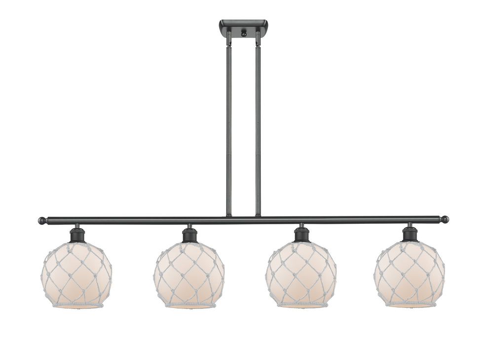 Innovations 516-4I-BK-G121-8RW Four Light Island Pendant, Matte Black