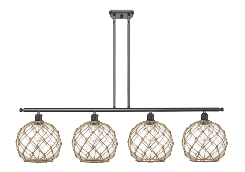 Innovations 516-4I-BK-G122-10RB Four Light Island Pendant, Matte Black