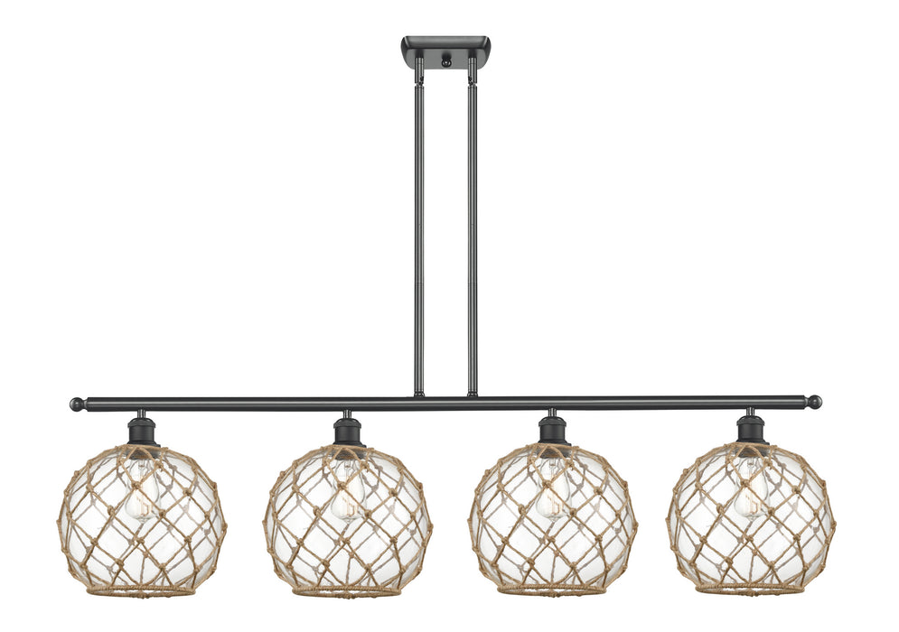 Innovations 516-4I-BK-G122-10RB Four Light Island Pendant, Matte Black