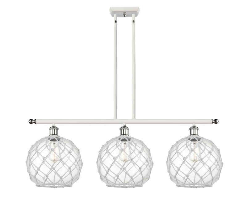 Innovations 516-3I-WPC-G122-10RW Three Light Island Pendant, White Polished Chrome