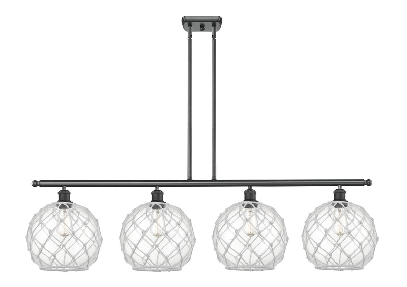 Innovations 516-4I-BK-G122-10RW Four Light Island Pendant, Matte Black