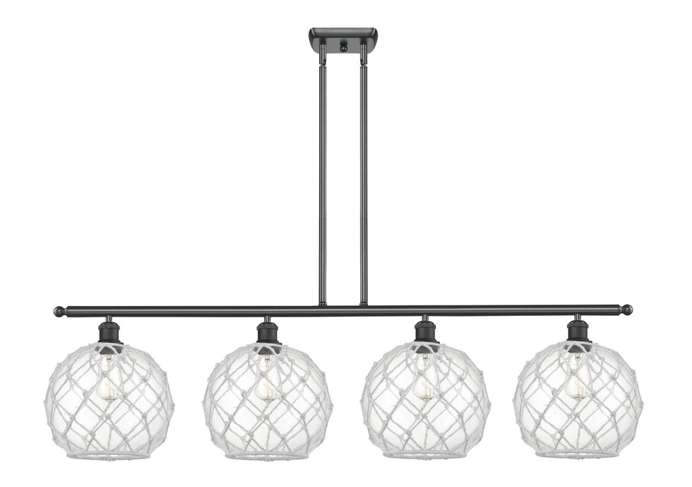 Innovations 516-4I-BK-G122-10RW Four Light Island Pendant, Matte Black