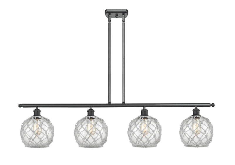 Innovations 516-4I-BK-G122-8RW Four Light Island Pendant, Matte Black
