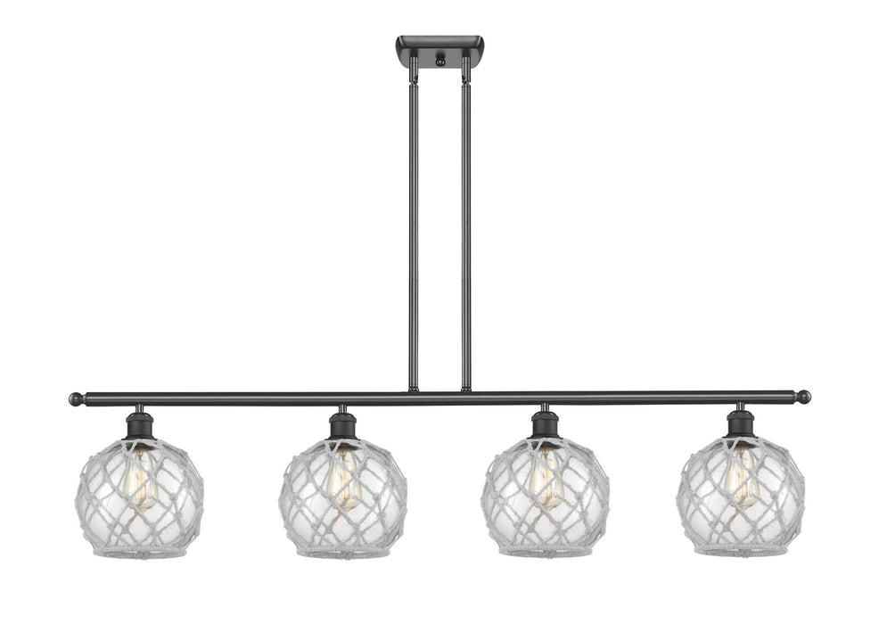 Innovations 516-4I-BK-G122-8RW Four Light Island Pendant, Matte Black